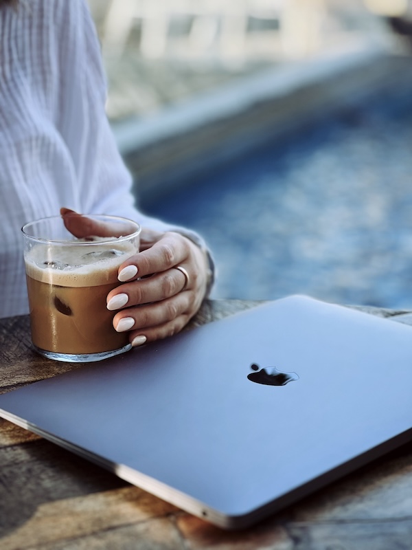 Laptop and coffee